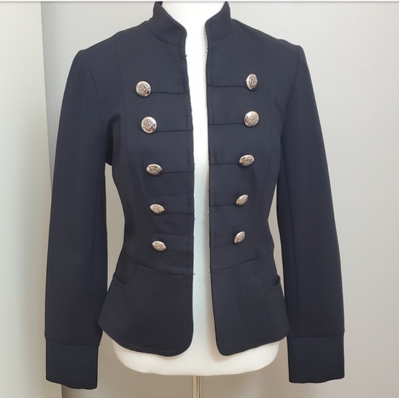 SOLD - INC International Blk Military Jacket - Picture 3 of 7